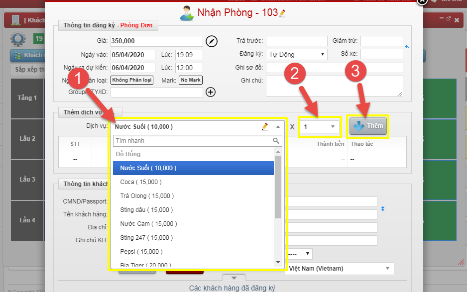 Bán hoặc trả lại dịch vụ