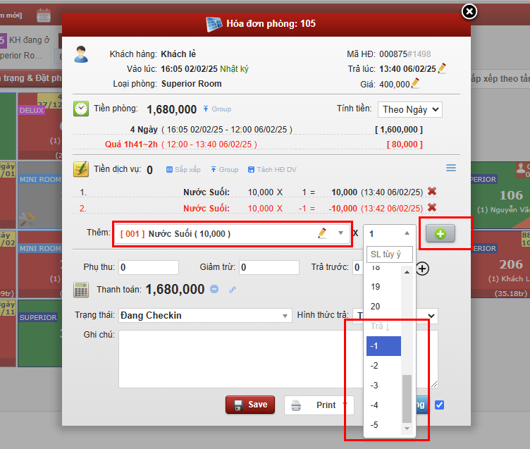 Bán hoặc trả lại dịch vụ