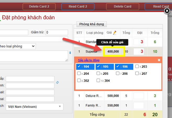 Booking Group (khách đoàn)