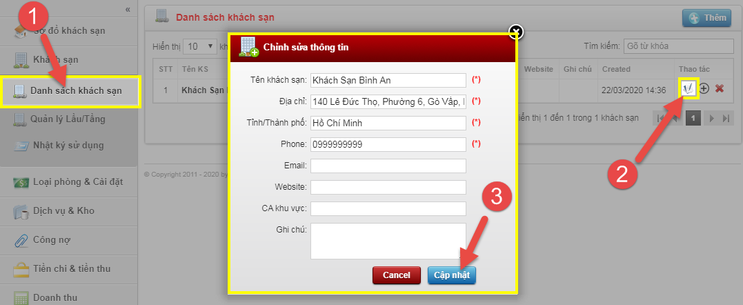 Các điều chỉnh thường gặp