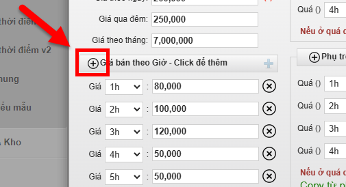 Cài đặt Giá phòng (Loại phòng)