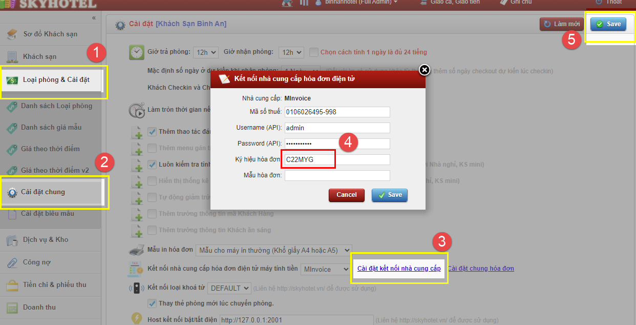 Cập nhật ký hiệu hóa đơn máy tính tiền