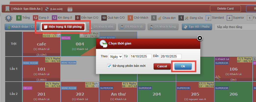 Chế độ lịch phòng