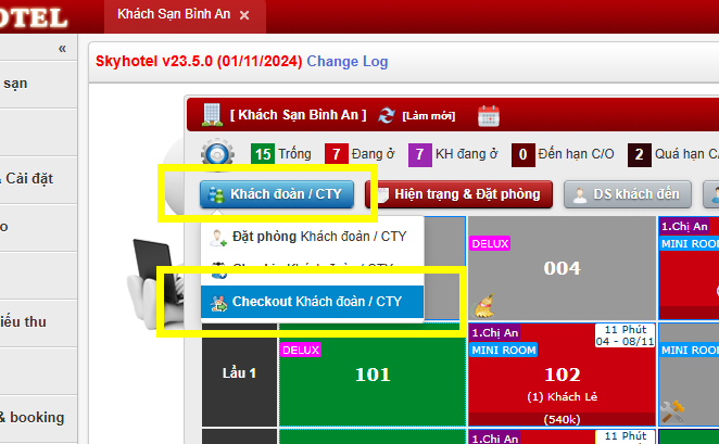 Checkout Group (khách đoàn)