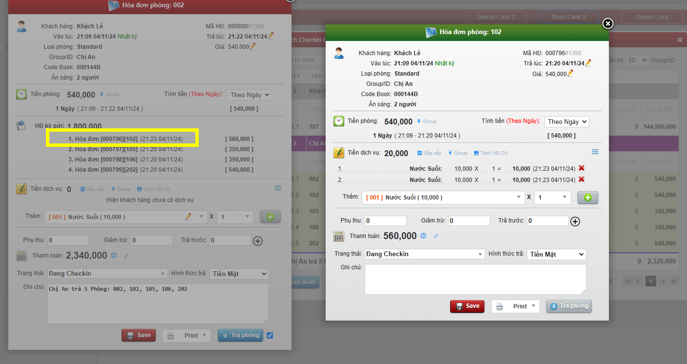 Checkout Group (khách đoàn)