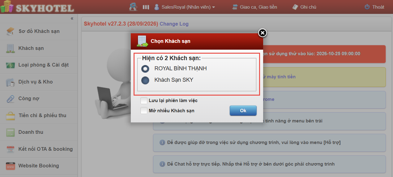 Chia sẻ Chi nhánh cho tài khoản khác