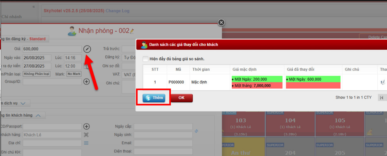 Chỉnh giá bán phòng nâng cao