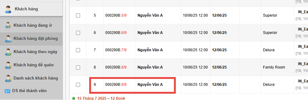 Chỉnh sửa booking đoàn