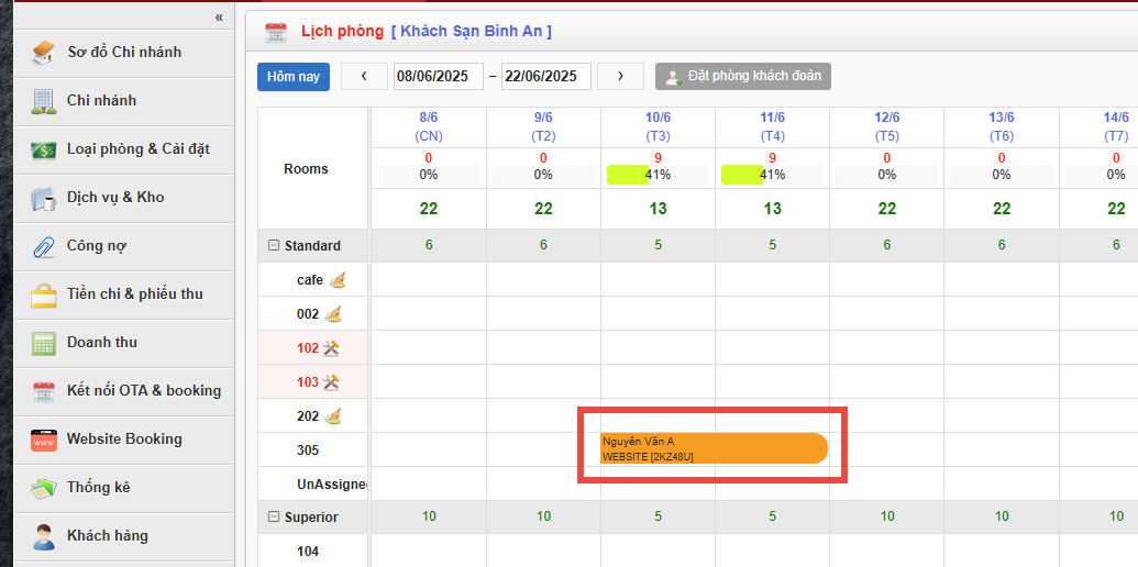 Chỉnh sửa booking đoàn