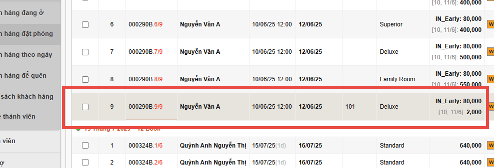 Chỉnh sửa booking đoàn