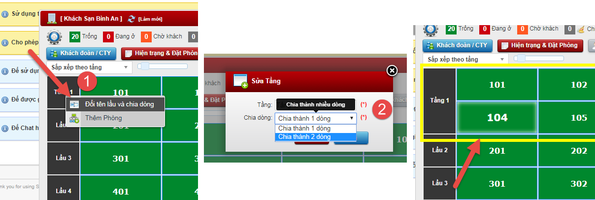 Chỉnh sửa sơ đồ khách sạn