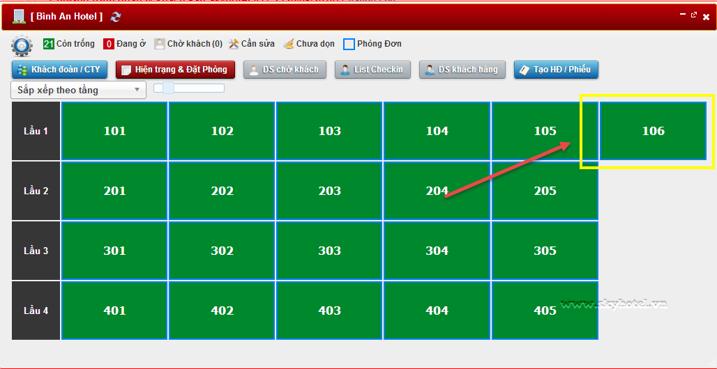 Chỉnh sửa sơ đồ khách sạn