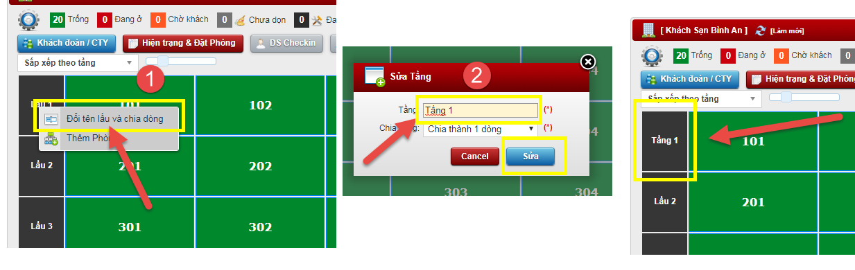 Chỉnh sửa sơ đồ khách sạn