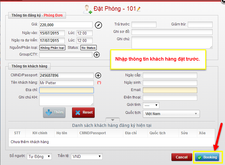 Đặt Phòng (Booking)