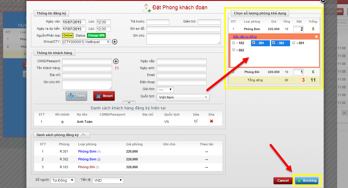 Đặt Phòng (Booking)