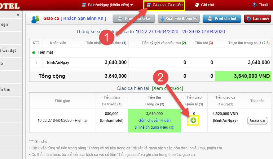 Giao tiền quản lý