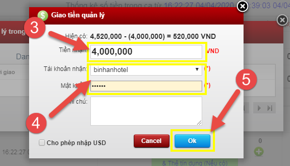 Giao tiền quản lý