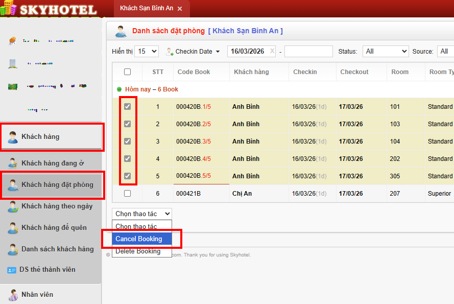 Hủy đặt phòng (Cancel booking)