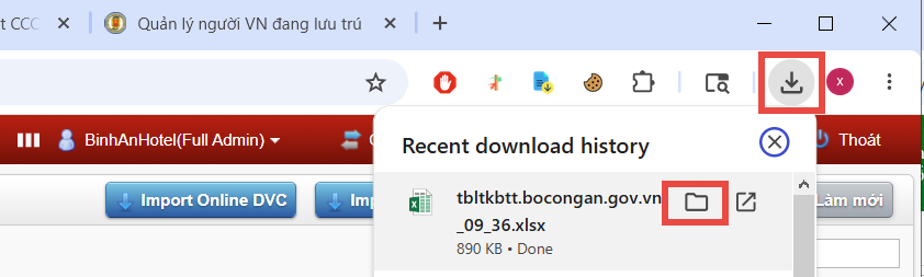 Import báo cáo lưu trú tbltkbtt