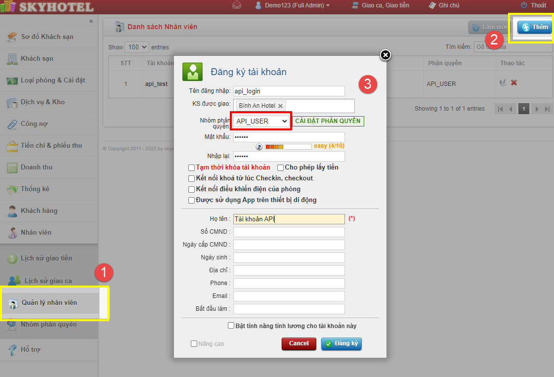 Kết nối API PMS Skyhotel