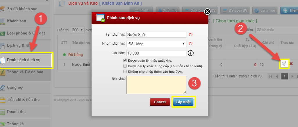 Khởi tạo dịch vụ và kho