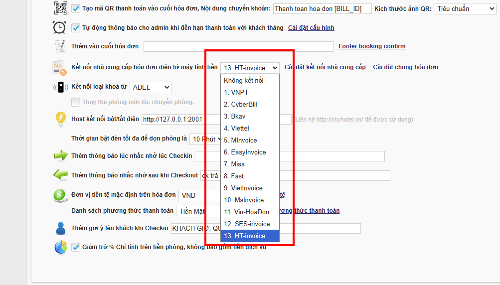 Liên kết hóa đơn máy tính tiền