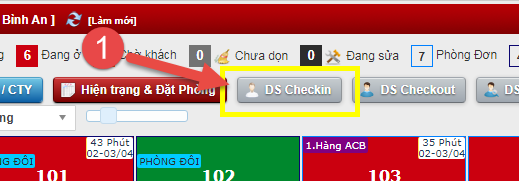 Nhận Phòng từ DS đặt phòng
