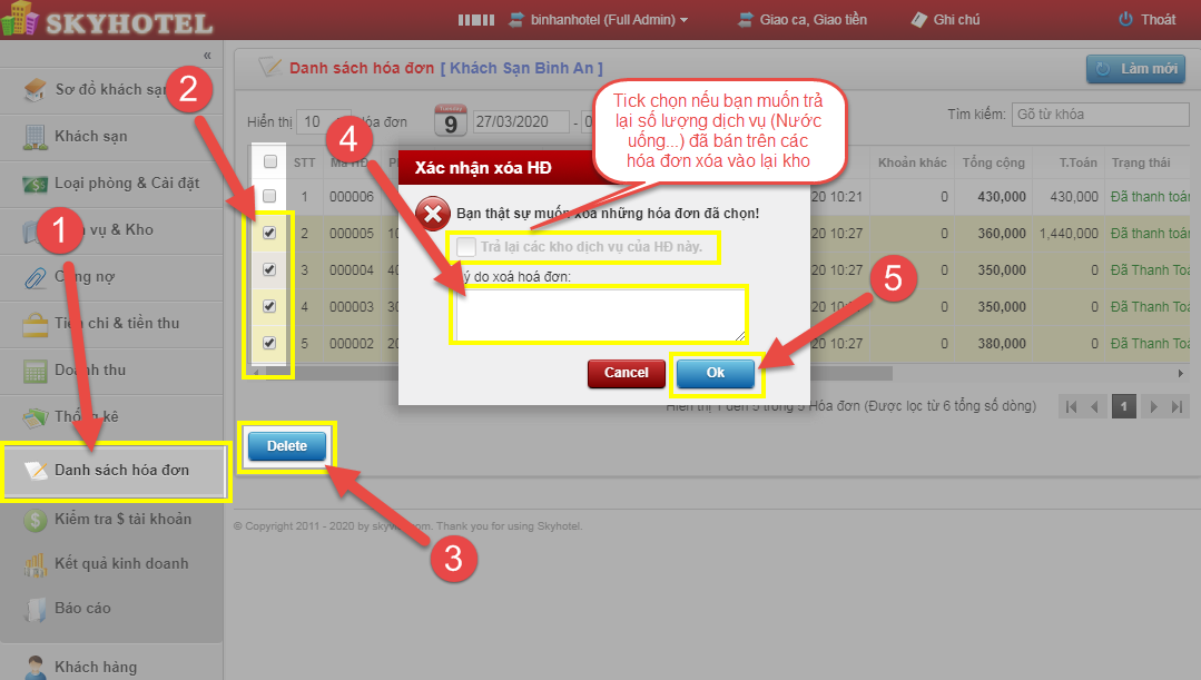 Quản lý hóa đơn