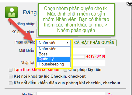 Quản lý tài khoản Nhân viên