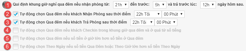 Qui định tính tiền & Cài đặt chung