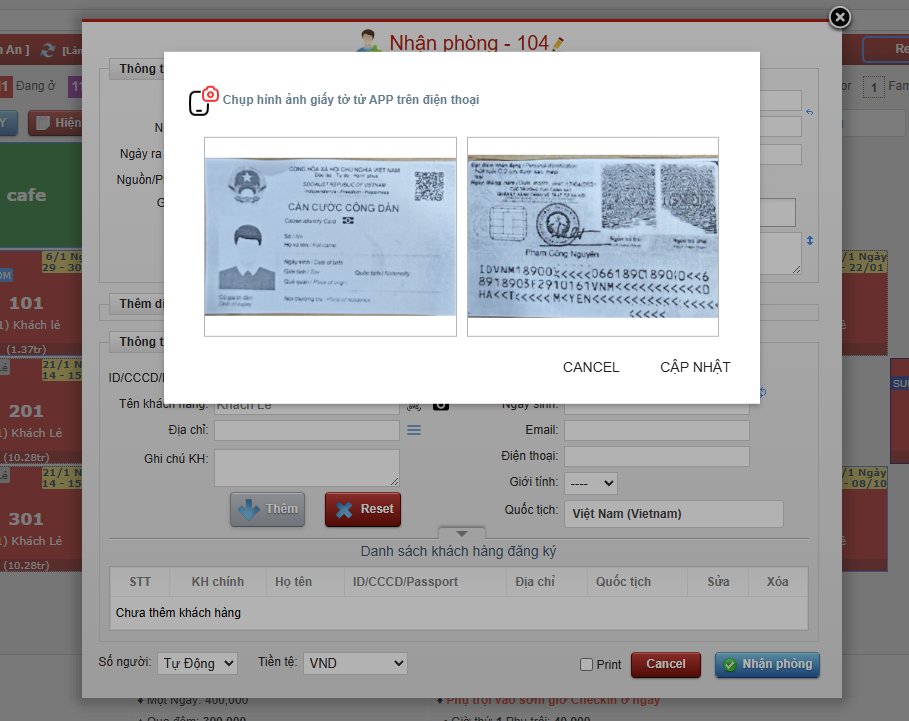 Scan (Chụp ảnh) giấy tờ qua APP