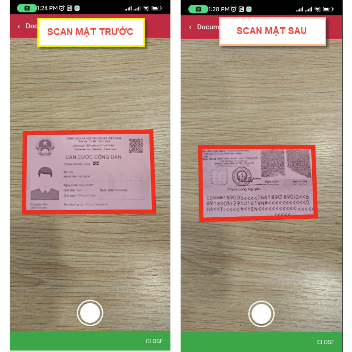 Scan (Chụp ảnh) giấy tờ qua APP