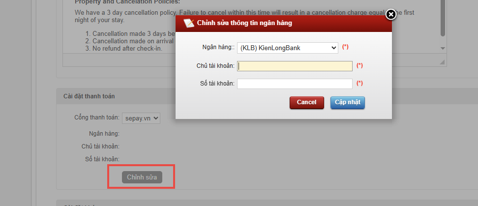 Tạo cổng thanh toán Sepay