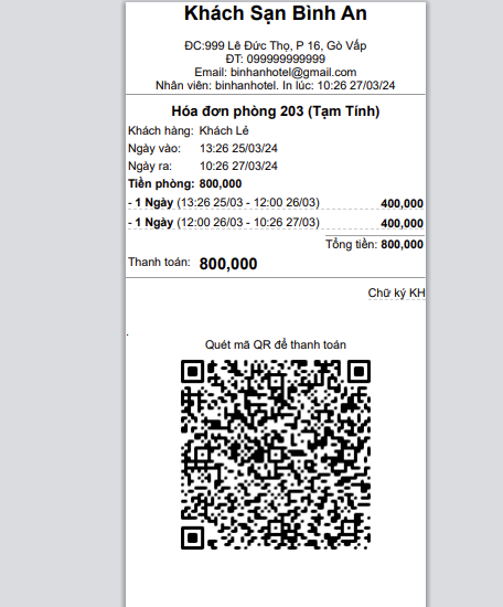 Tạo mã QR trên Hóa đơn