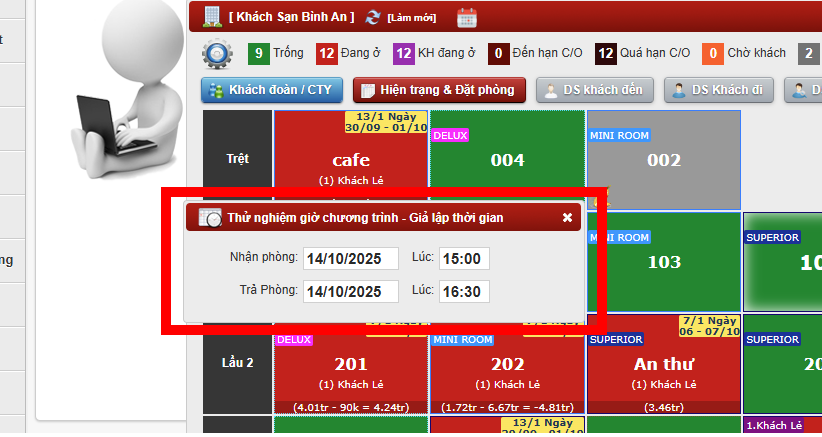 Test thử tính tiền giờ phòng
