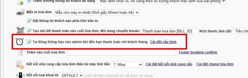 Thông báo Zalo báo cáo khách tháng