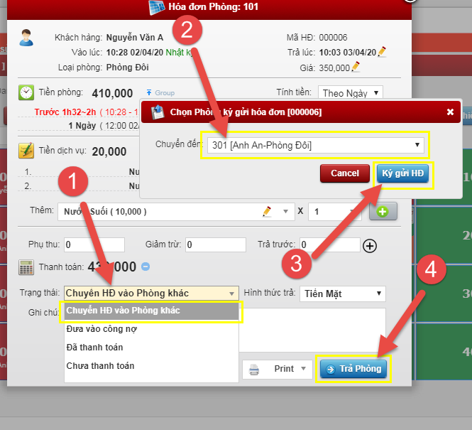 Trả phòng (Checkout)