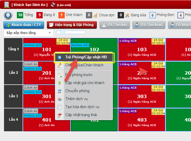 Trả phòng (Checkout)