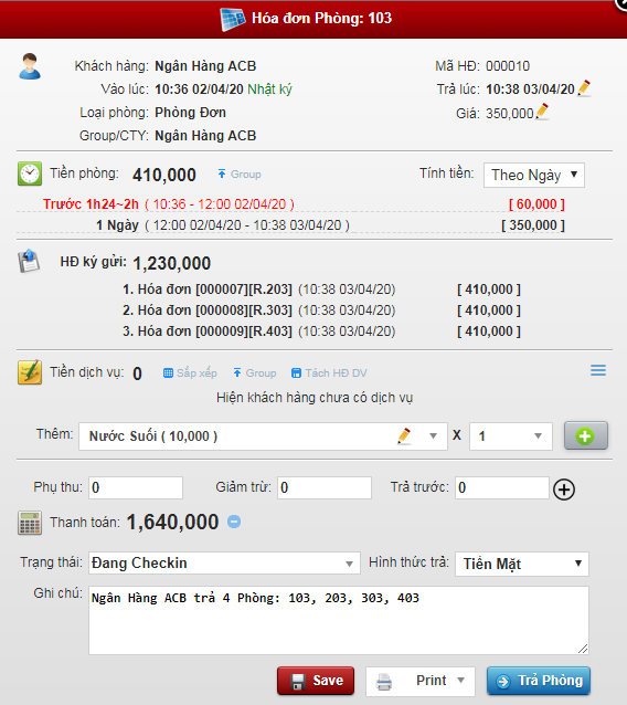 Trả phòng (Checkout)