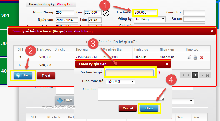 Trả trước (Đặt cọc, Deposit)