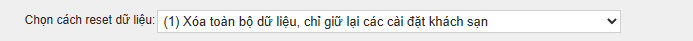 Xóa (Reset) dữ liệu