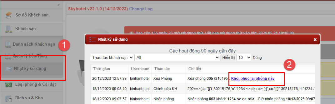 Xử lý thao tác sai