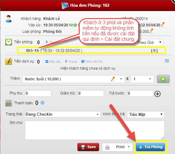 Xử lý thao tác sai